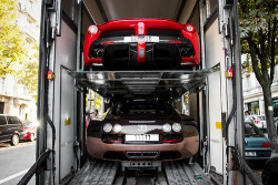 wonderfulcars:  Unloading LaFerrari and the Bugatti Veyron Grand