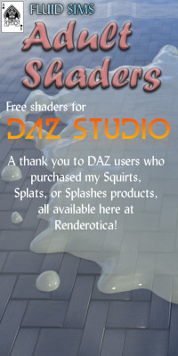 A thank you to DAZ users who purchased Ace Pyx’s Squirts, Splats