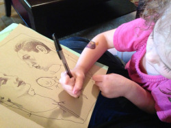 sosuperawesome:  Mum draws the faces, daughter draws the bodies..