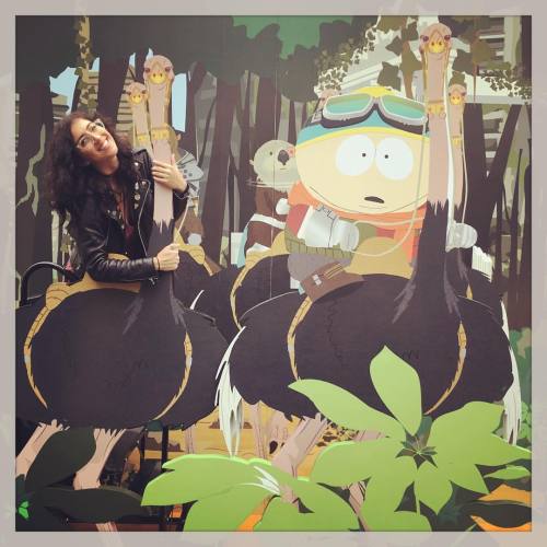 Just me & my buddy Cartman going on a casual ostrich ride! #southpark20  (at Javits Center)