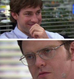 Jim and Dwight’s relationship summarized in one photo.