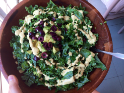 onehappyvegan:  Simple kale salad  Kale massaged with lemon juice