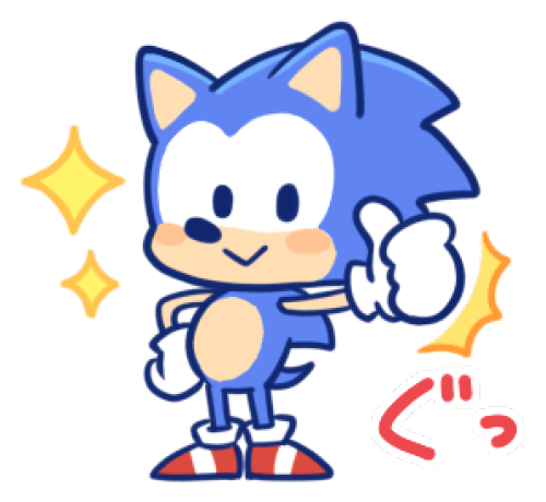 sonichedgeblog:Artwork for a Sonic sticker, which is available