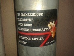 Für grenzenlose Solidarität. Gegen eure Volksgemeinschaft.