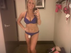 Submit your own changing room pictures now! trying on swimsuits