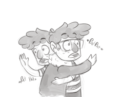 extreme-procrastination:  - Awkward Sibling Hug?-  Awkward Sibling