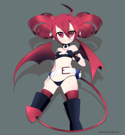 kiwipancakes:  Drawlloween Day 2: Devil!  Staring Etna from