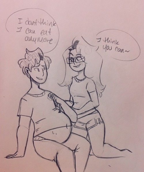 we-dream-of-lovely-things:Someone suggested a drawing of Cloud and I on a perfect date. We’ve both agreed many times that hanging out at home stuffing each other would be a lot of fun ;)