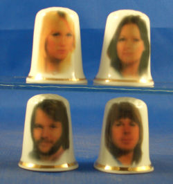 moddomkapoddom:Four thimbles featuring the band ABBA.