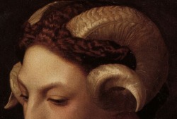 flawless-behaviour: Detail of Head of a Woman with the Horns