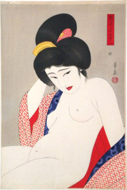 &ldquo;After a Bath&rdquo;, from Twenty-Four Figures of Charming Women, by Ohira Kasen.