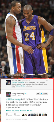 kobe and tmac used to go at it when they faced each other on