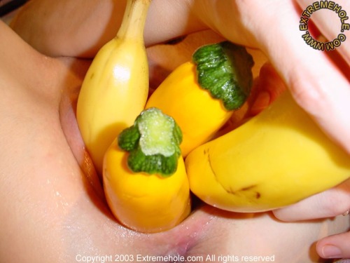 She starts with one….pretty soon, she has the whole produce section in her.