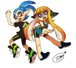 floeflan:  squid kids~ boy and girl <33