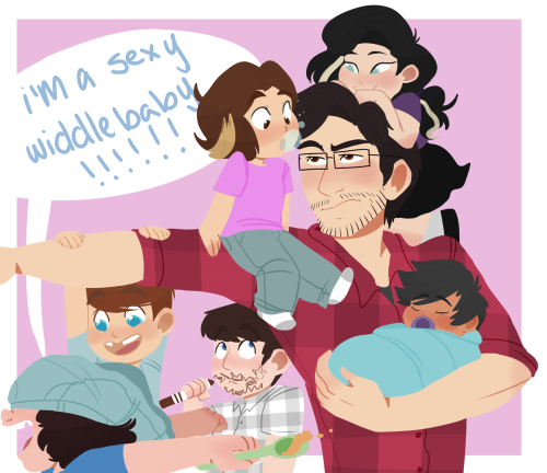toothianafairy:   “Dan! Stop saying that and get your pants off of your hea- Are you really blowing spit bubbles right by my face?”  I’ve gotten a lot of requests for the baby grump au so here you go!!