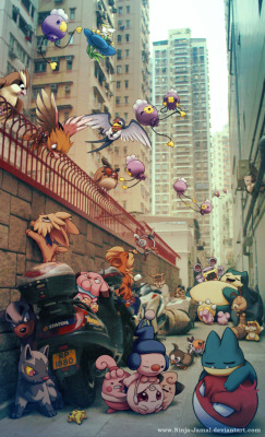 thecyberwolf:  Wild Pokemon Living in the City Created by Jamal