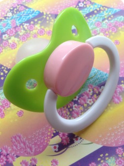 dummylicious:  My first adult paci 💗💜 it’s cute I luv