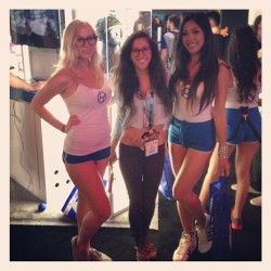 Mmm booth babes. #perksofE3 #asiangirlbooty #shortshorts #imacreep