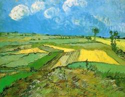 artist-vangogh:  Wheat Fields at Auvers Under Clouded Sky, Vincent