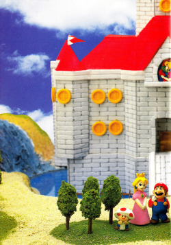 n64thstreet:  Peach’s Castle diorama from Super Mario 64 Complete.