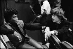the60sbazaar:  James Brown and Mick Jagger