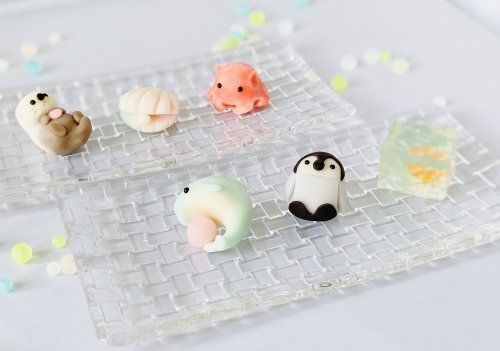 tanuki-kimono: Aquarium wagashi set -once again far too cute