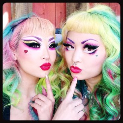 sugarpillcosmetics:  Twinsies Demonpuff and Shrinkle wearing