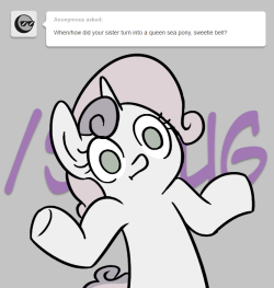 scootalootheadventurer:  Q: “Howcome Rarity is Queen and a