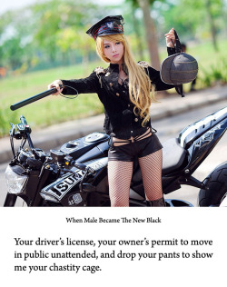 In this alternative reality, men are at least allowed to drive,