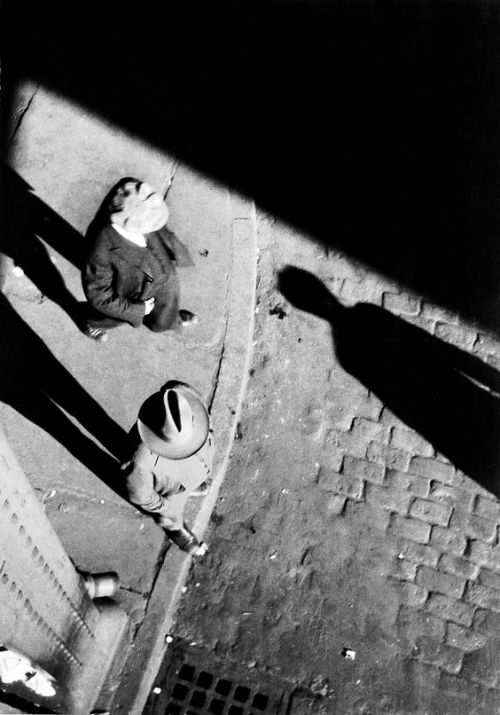 2000-lightyearsfromhome: Pedestrians at Curb, Seen from Above,