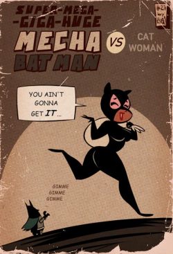 Inktober - Day 27 - Catwoman vs Mecha BatmanWill our hero grab