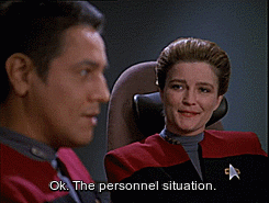 voyagerismycollective:  This exchange.  Janeway just sort of