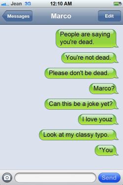 askladmarco:  jinxed2:  Texts from Jean.  thanks, I need to break