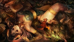 hirai yukiko dragon’s crown cleavage dress horns pantsu