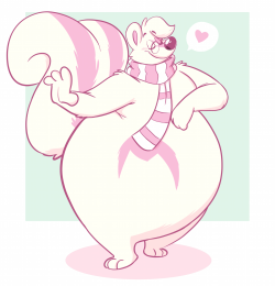 toobusybeingfat:  I just had to draw nargleflex‘s skunk form.