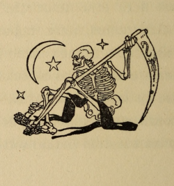 nemfrog:  The moon, a few stars and the grim reaper. La lámpara