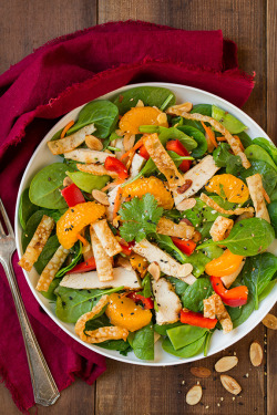 do-not-touch-my-food:Orange Spinach Salad with Chicken and Lemon