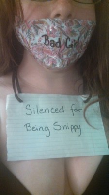 manic-pixie-girl:Starting  two hour gag order from Gag Slut (@gagged4life)