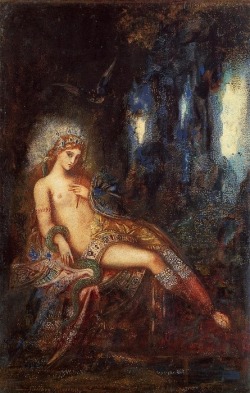 vodkaunicornslincolnlogs:  Gustave Moreau, Goddess on the Rocks
