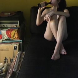 artistic-sciences:  Listening to records and drinking my favorite
