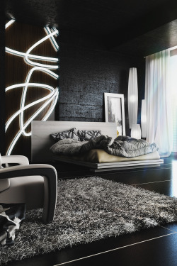 envyavenue:  Black Bedroom / Raphael Langevin 