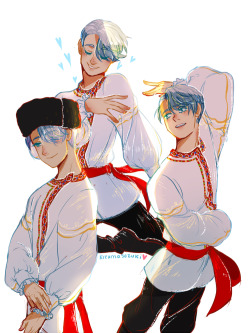 princeorcachan:  someone requested viktor and yuri in tradtional