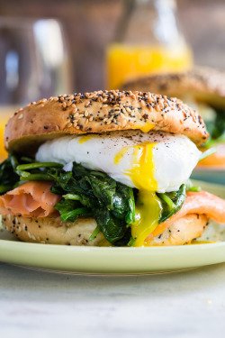 fattributes:Eggs Florentine Bagel with Smoked Salmon  And, one