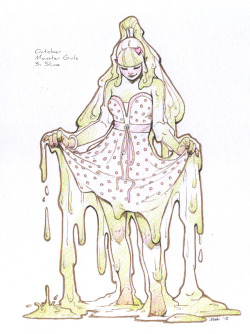 sketchesofsam: October art challenge day 3: Slime. With added