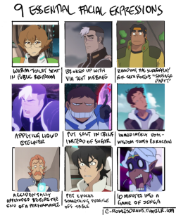 shiros-eyes:  The Voltron Crew Facial Expressionsbased on this