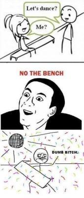 aintthissumiish:  mickiemichell:  I wanna dance with a bench