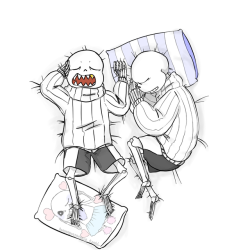 zreowolfz:  sansansansansans:  5. Draw your otp in bed together.