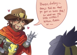 jin-nyeh:Relax, Mccree. They’re just scaly puppies.