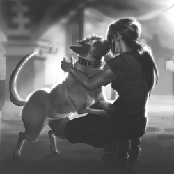 axl99:  POI fanart noir of the meeting of old friends. The puppy