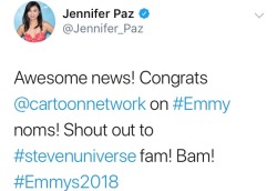 crewniverse-tweets:  Steven Universe up for an Emmy! Jungle moon